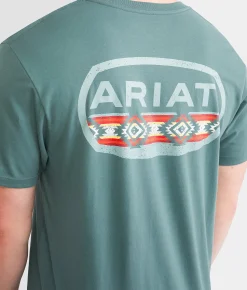 Ariat Campfire Lockup T-Shirt Silver Pine Outlet