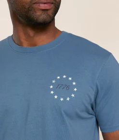 Howitzer Cannon Flag T-Shirt Steel Blue Sale