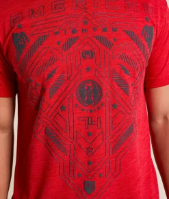 American Fighter Cantil T-Shirt Cherry Dark Cherry Hot