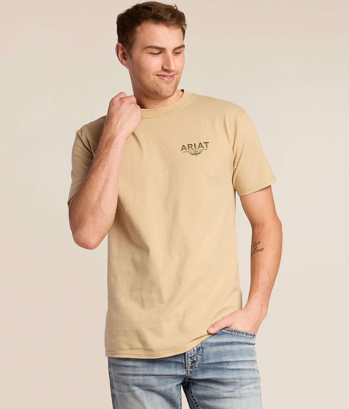 Ariat Canvas Desert T-Shirt Sand Clearance