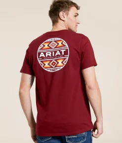 Graphic T-Shirts | Ariat Canyon Aztec Circle T-Shirt Cabernet