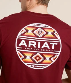 Graphic T-Shirts | Ariat Canyon Aztec Circle T-Shirt Cabernet