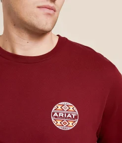 Graphic T-Shirts | Ariat Canyon Aztec Circle T-Shirt Cabernet