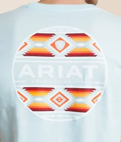 Tops|Graphic T-Shirts | Ariat Canyon Aztec Circle T-Shirt Quiet Tide