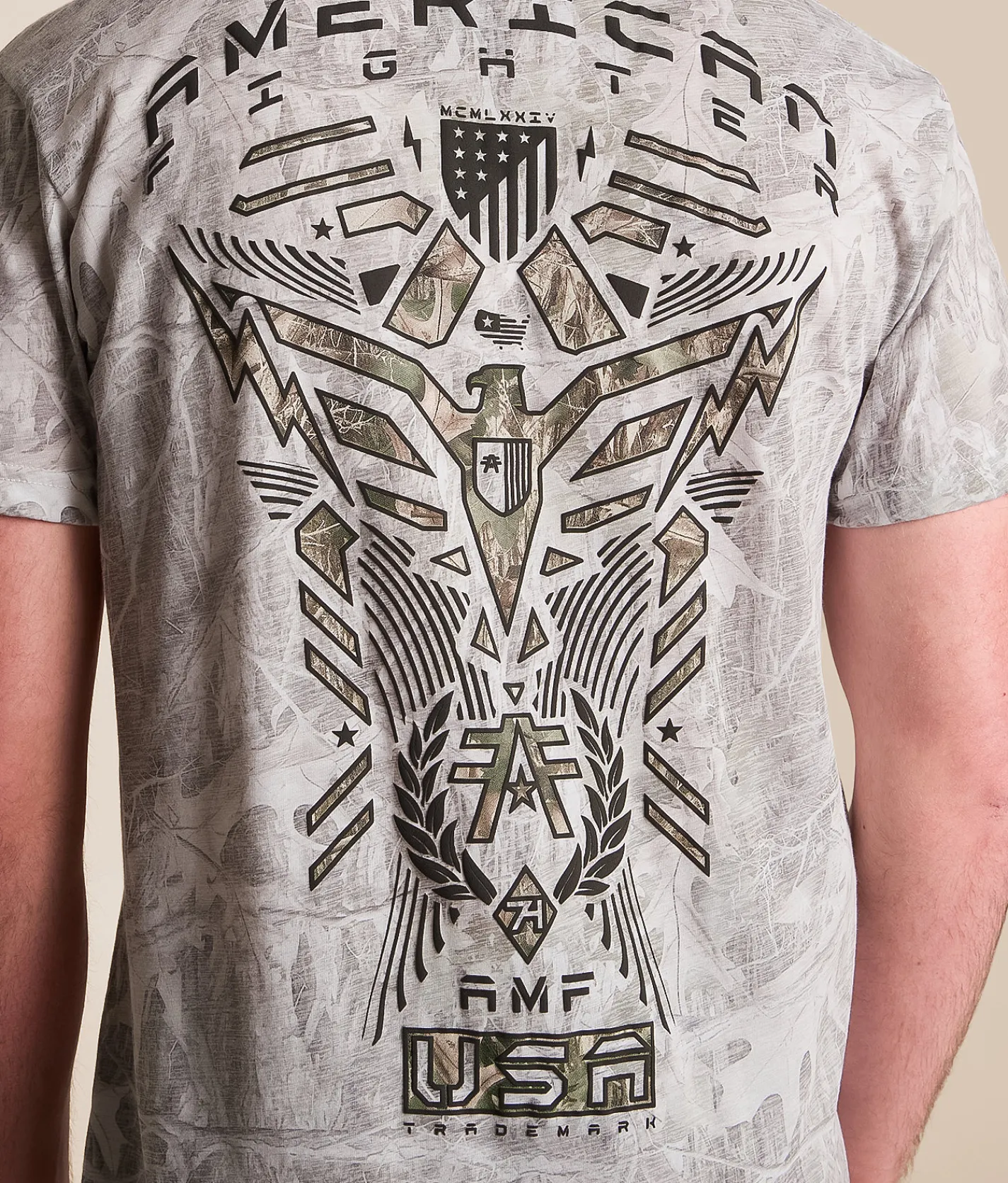 American Fighter Cardin T-Shirt Tree Leaves Ghost Discount