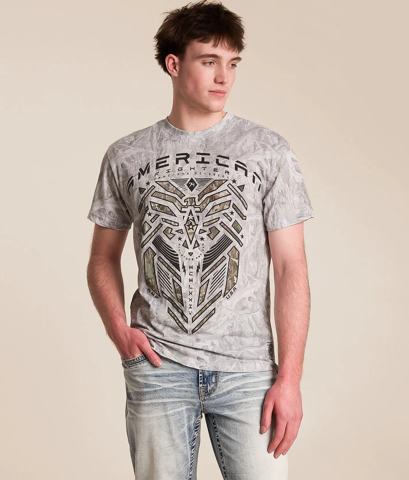 American Fighter Cardin T-Shirt Tree Leaves Ghost Discount