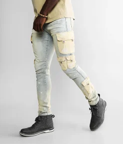 Sale Jeans|Bottoms | Smoke Rise® Cargo Taper Stretch Jean Ombre Blue