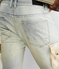 Sale Jeans|Bottoms | Smoke Rise® Cargo Taper Stretch Jean Ombre Blue