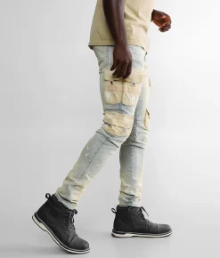 Sale Jeans|Bottoms | Smoke Rise® Cargo Taper Stretch Jean Ombre Blue