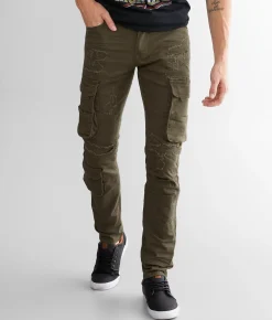 Smoke Rise® Cargo Taper Stretch Jean Light Olive Online