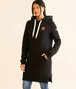 Wanakome Carmen Tunic Hooded Sweatshirt Black Outlet