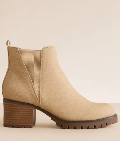 Mia Carra Heeled Ankle Boot Beige Hot