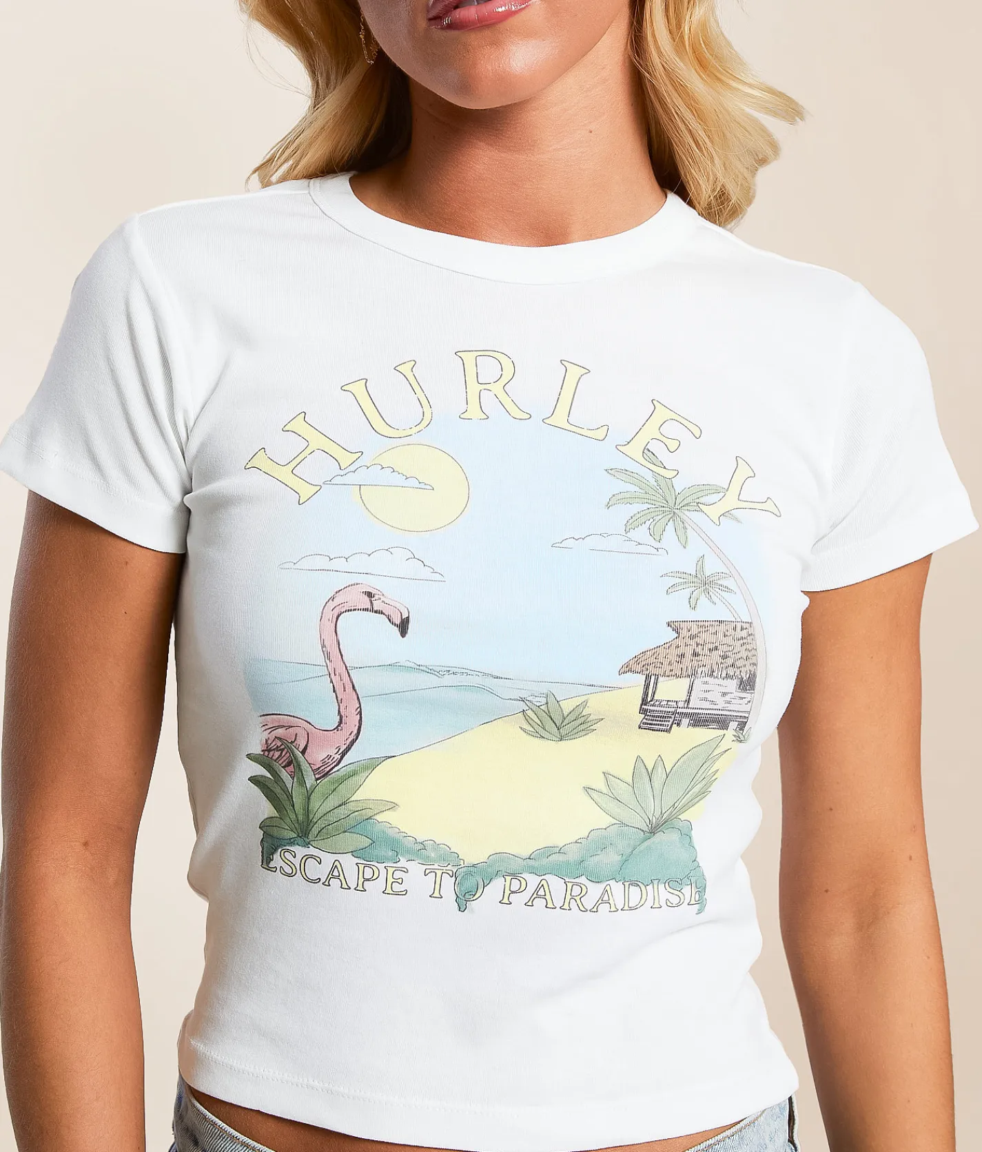 Hurley Casa Del Cropped T-Shirt White Best