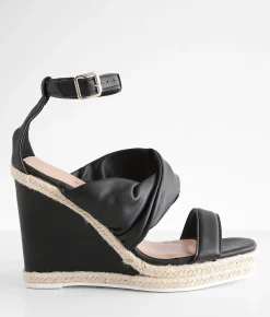 Shoes | Qupid Cascade Wedge Sandal Black