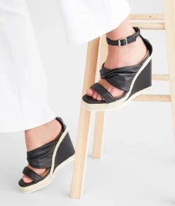 Shoes | Qupid Cascade Wedge Sandal Black