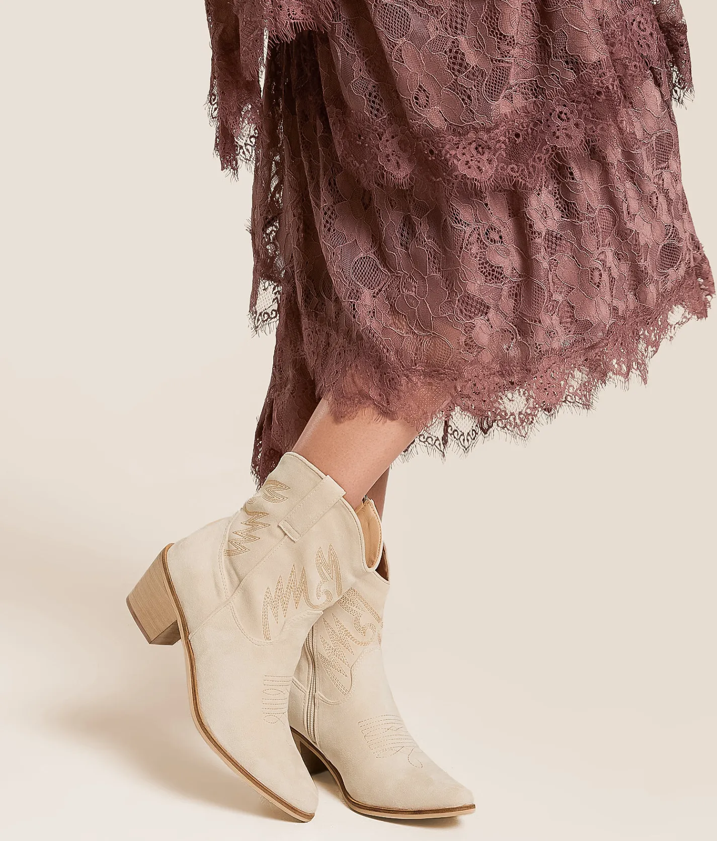 Shoes | Mi.iM Casey Western Ankle Boot Beige