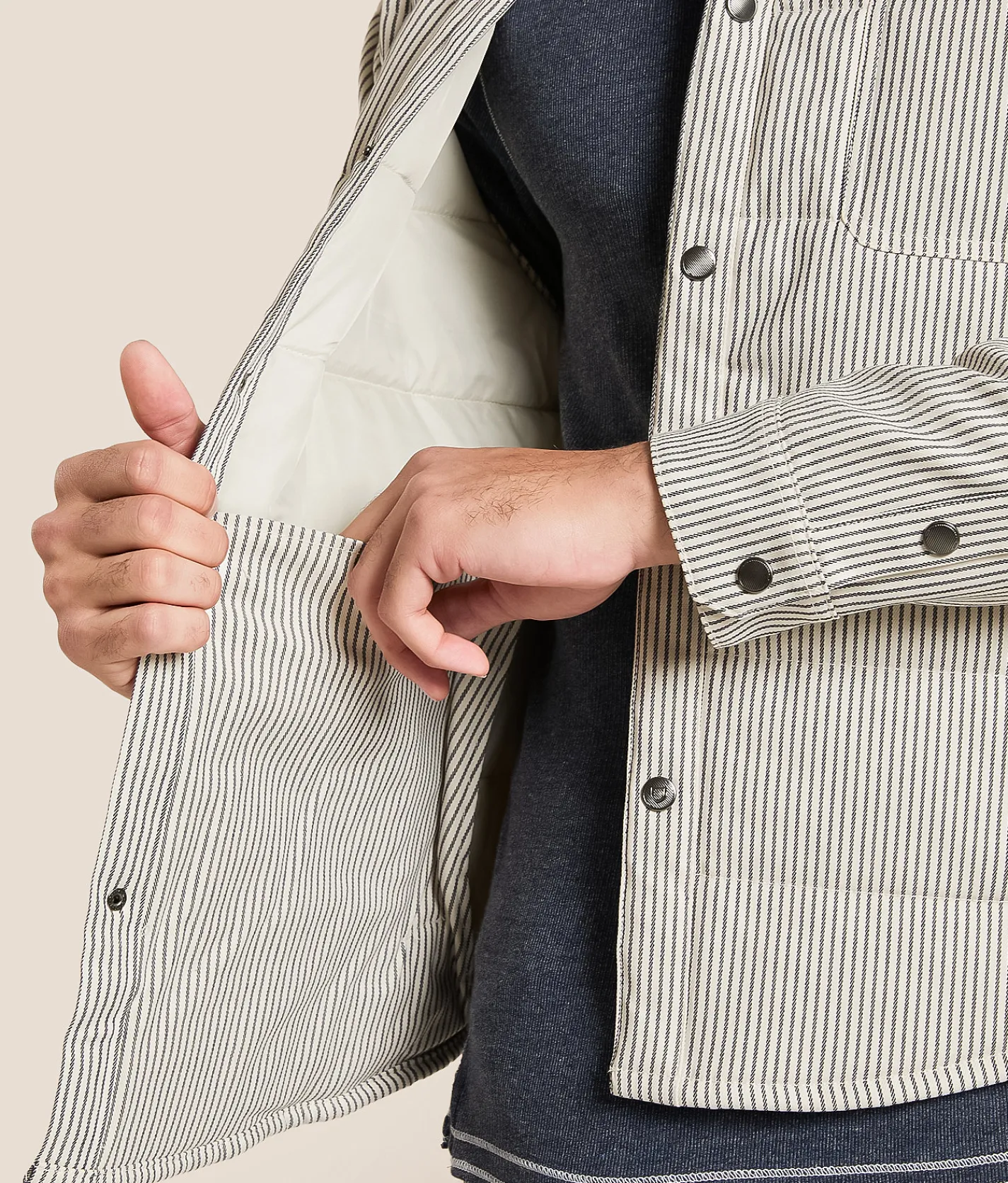 Brixton Cass Puffer Jacket Whitecap MoodIndigoHickor Outlet