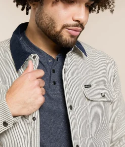 Brixton Cass Puffer Jacket Whitecap MoodIndigoHickor Outlet