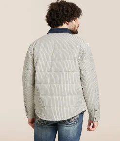 Brixton Cass Puffer Jacket Whitecap MoodIndigoHickor Outlet