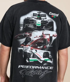 Tops|Graphic T-Shirts | ID Supply Co. Castrol Performance Racing T-Shirt Washed Black