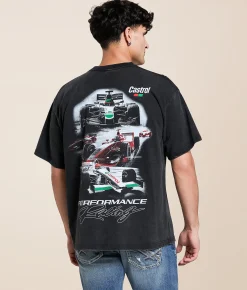 Tops|Graphic T-Shirts | ID Supply Co. Castrol Performance Racing T-Shirt Washed Black