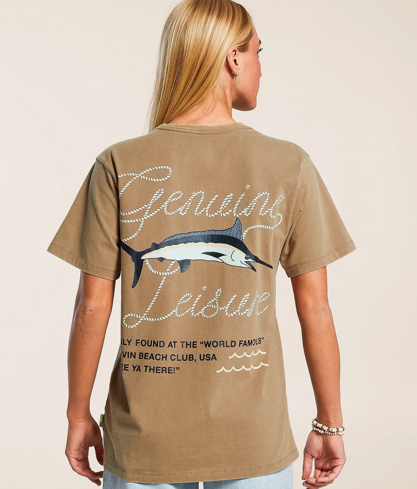 Tops | Duvin Catch Of The Day Oversized T-Shirt Brown