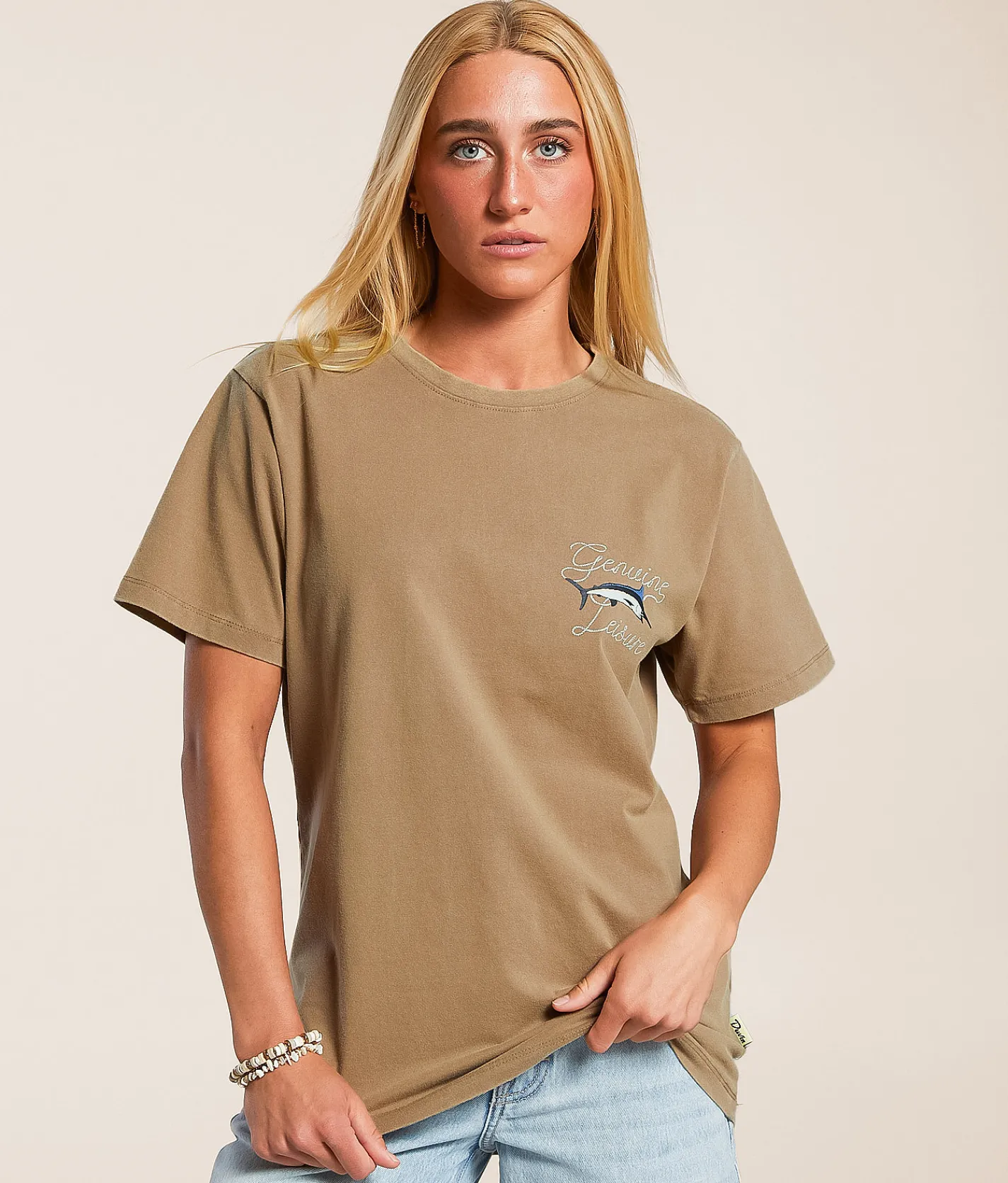 Tops | Duvin Catch Of The Day Oversized T-Shirt Brown