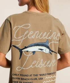 Tops | Duvin Catch Of The Day Oversized T-Shirt Brown