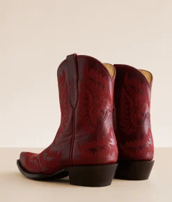Ariat Cate Short Leather Western Boot Red Alert