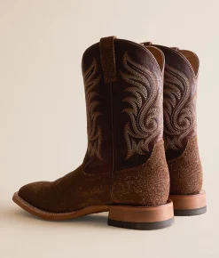 Ariat Cattle Call Leather Cowboy Boot Tan Hippo Hickory Smoke Online