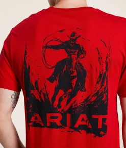 Ariat Cattle Roper T-Shirt Equestrian Red Outlet