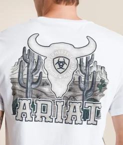 Tops|Graphic T-Shirts | Ariat Cattle Skull T-Shirt White