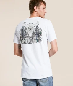Tops|Graphic T-Shirts | Ariat Cattle Skull T-Shirt White
