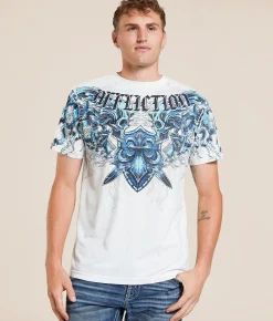 Affliction Caustic Ember T-Shirt Vintage White Outlet