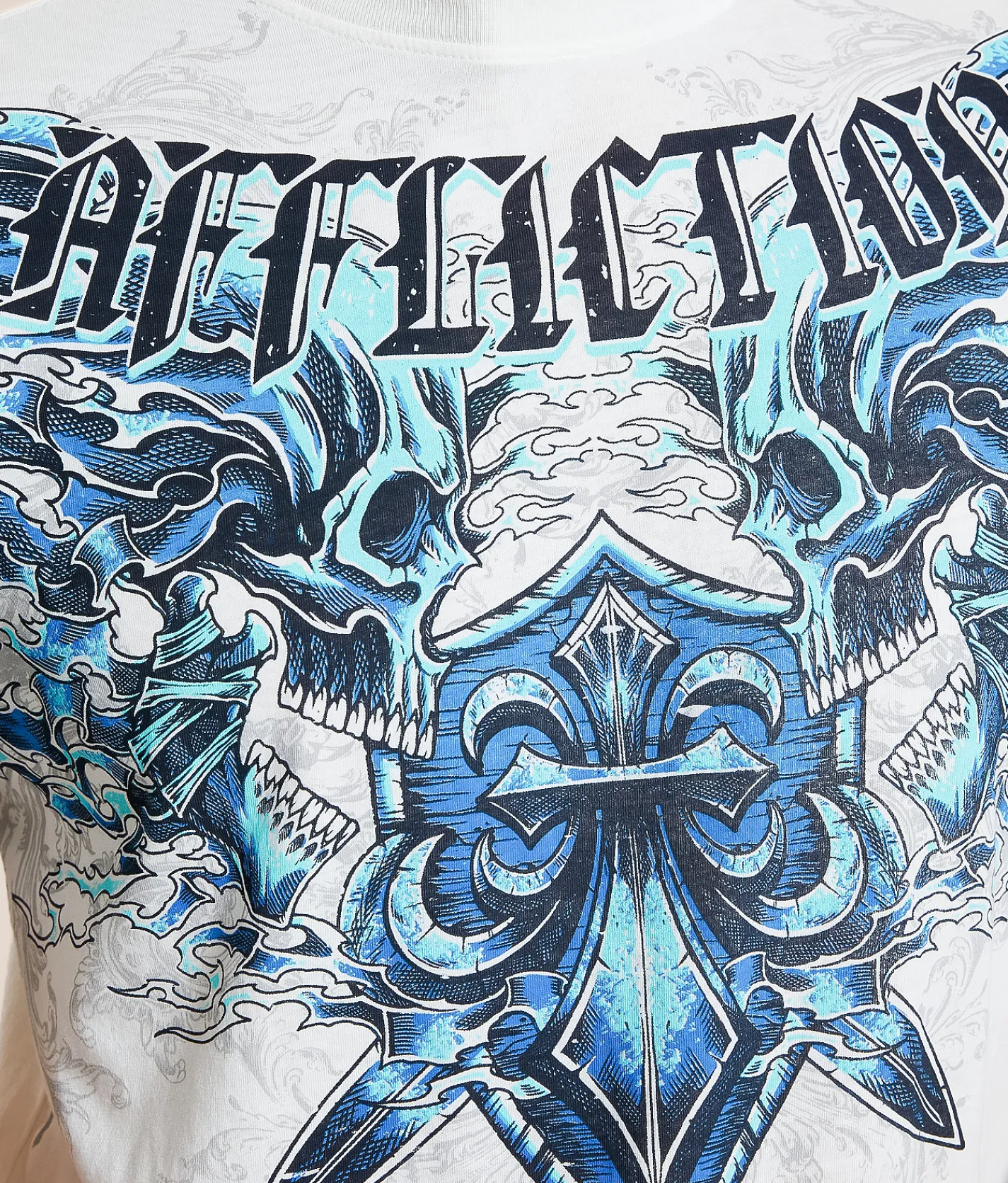Affliction Caustic Ember T-Shirt Vintage White Outlet