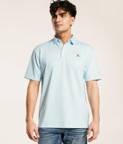 Roost Waterfowl Cayuga Performance Polo Blue Green Clearance