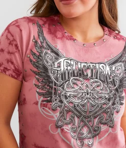 Tops | Affliction Celtic Heart T-Shirt Dusty Rose Flume Wash