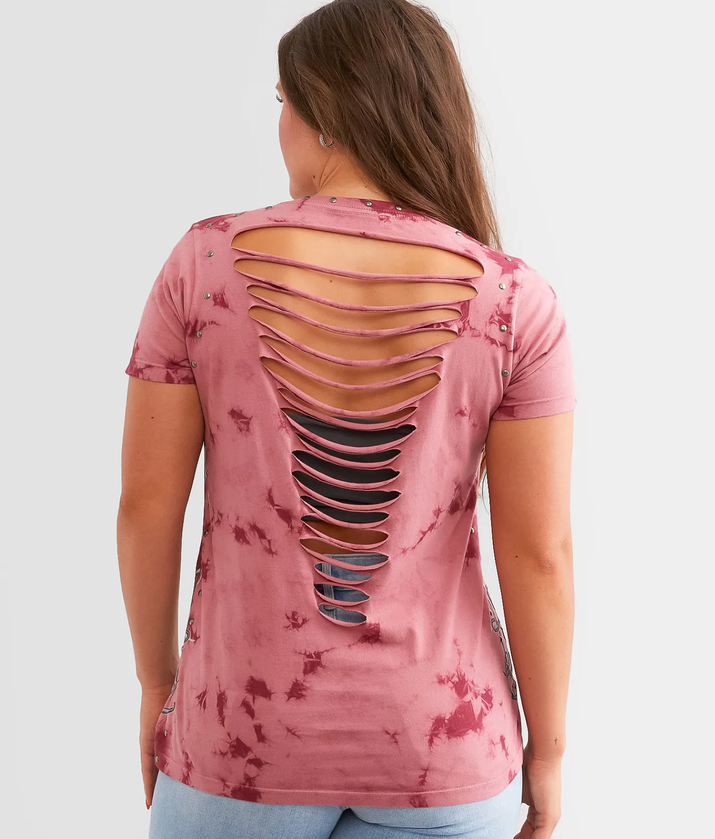 Tops | Affliction Celtic Heart T-Shirt Dusty Rose Flume Wash