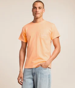 Tops|Graphic T-Shirts | Fieldstone Center Console T-Shirt Neon Cantaloupe