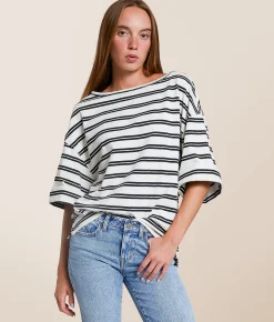 Tops | Free People Cest La Vie T-Shirt Black Combo