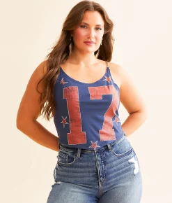 Tops | DH Apparel 17 Chain Strap Cropped Tank Top Patriot Blue
