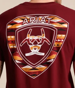 Tops | Ariat Chalk Blanket Shield T-Shirt Cabernet