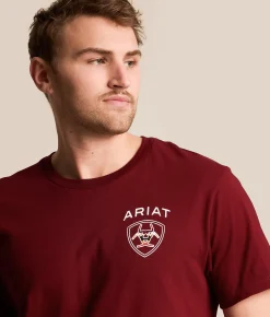 Tops | Ariat Chalk Blanket Shield T-Shirt Cabernet