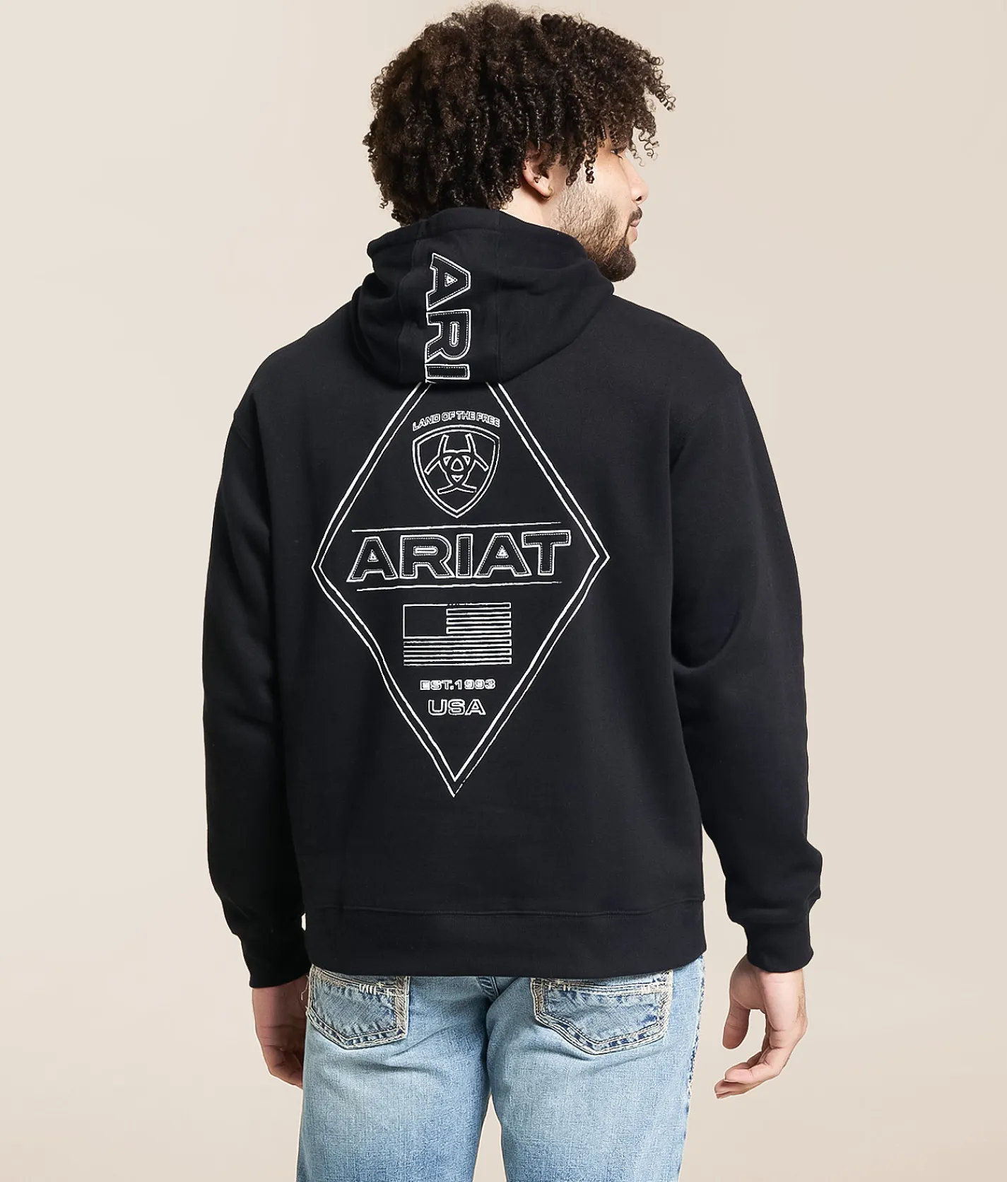 Ariat Chalk Diamond Hooded Sweatshirt Black New