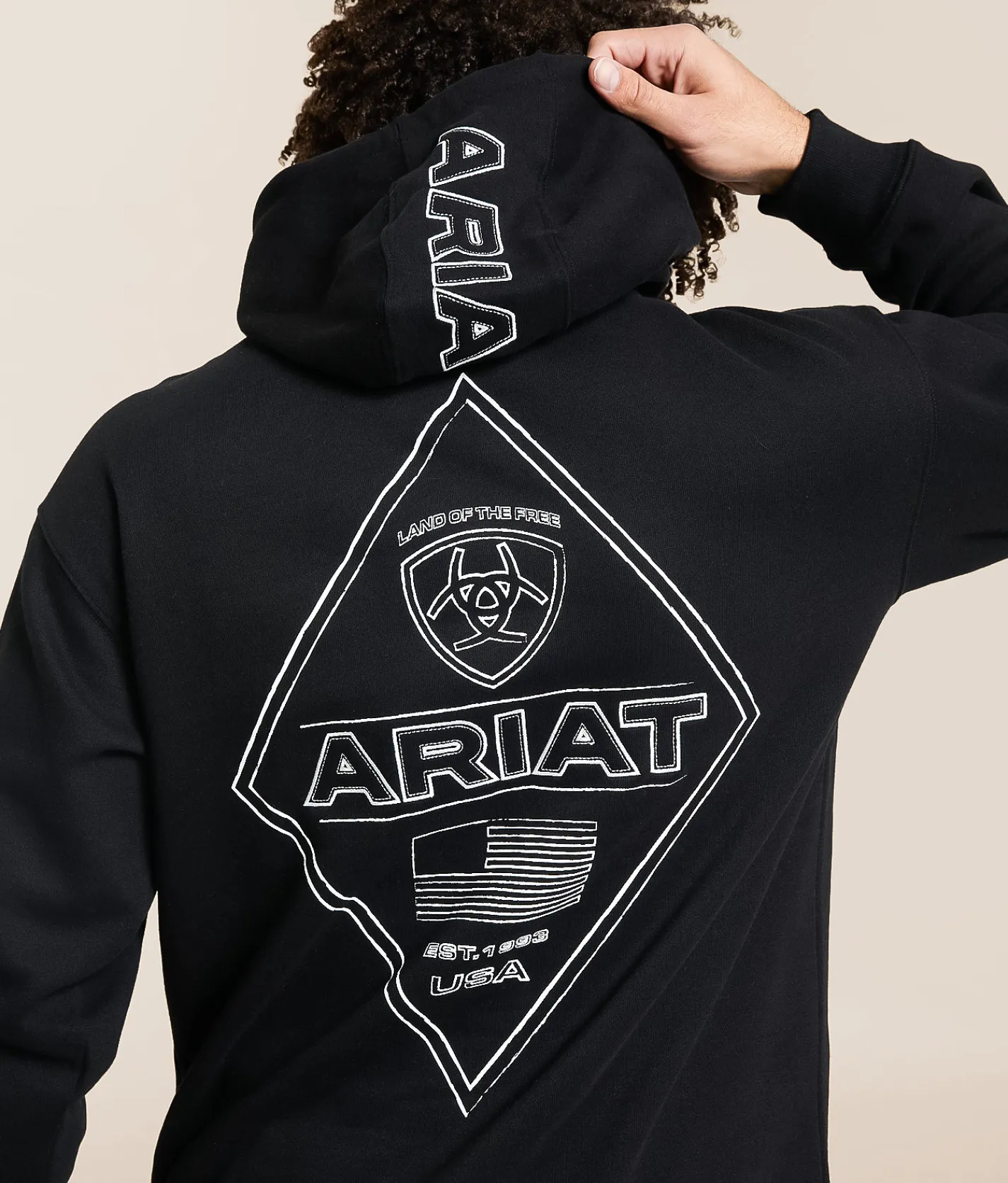 Ariat Chalk Diamond Hooded Sweatshirt Black New