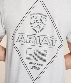 Tops|Graphic T-Shirts | Ariat Chalk Diamond T-Shirt Ash