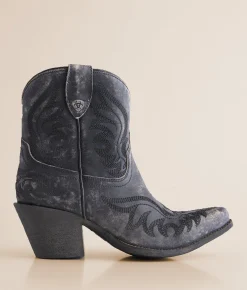 Ariat Chandler Leather Western Ankle Boot Black New