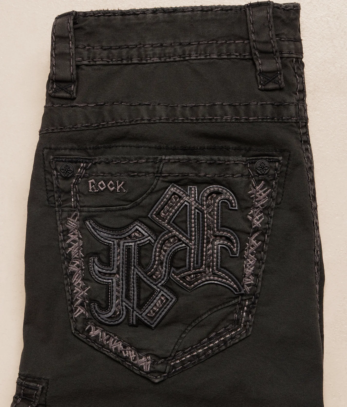 Bottoms|Shorts | Rock Revival Stretch Cargo Short Charcoal