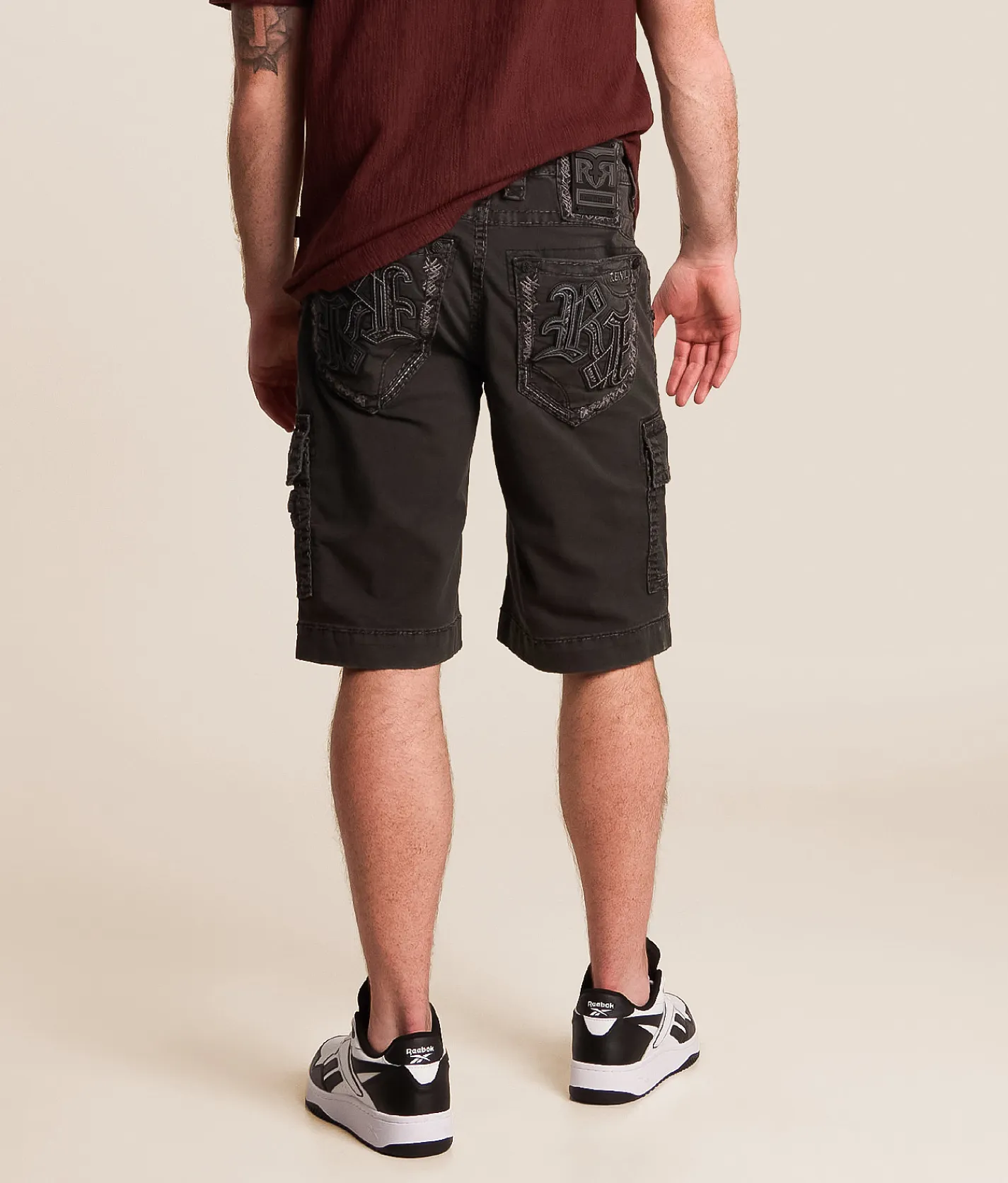 Bottoms|Shorts | Rock Revival Stretch Cargo Short Charcoal