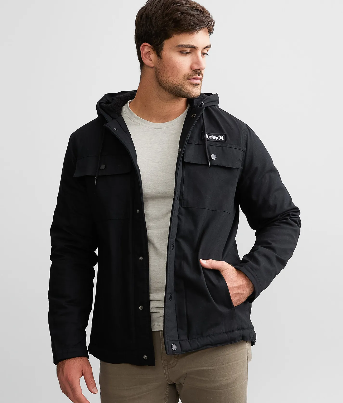 Coats & Jackets | Hurley Charger Hooded Jacket Grey